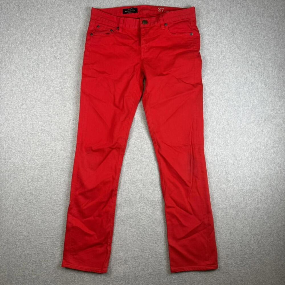 J. Crew Women's Size 27 Matchstick Regular Length Ankle Stretch Red Jeans